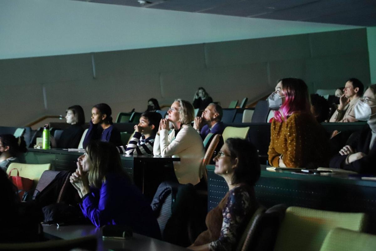 Audience members at the screening of Aïssa Maïga's Melanin on March 16, 2022.