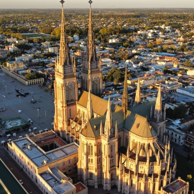 Aerial View of the Basilica of Our Lady of Lujan, Buenos Aires, Argentina
